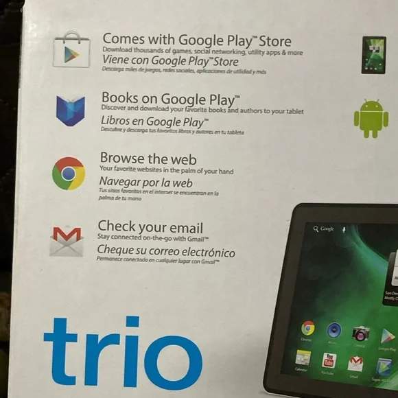 NEW TRIO HYPE 10.1” Dual Core Tablet 8gb WiFi Webcam Android 4.1 Factory Sealed